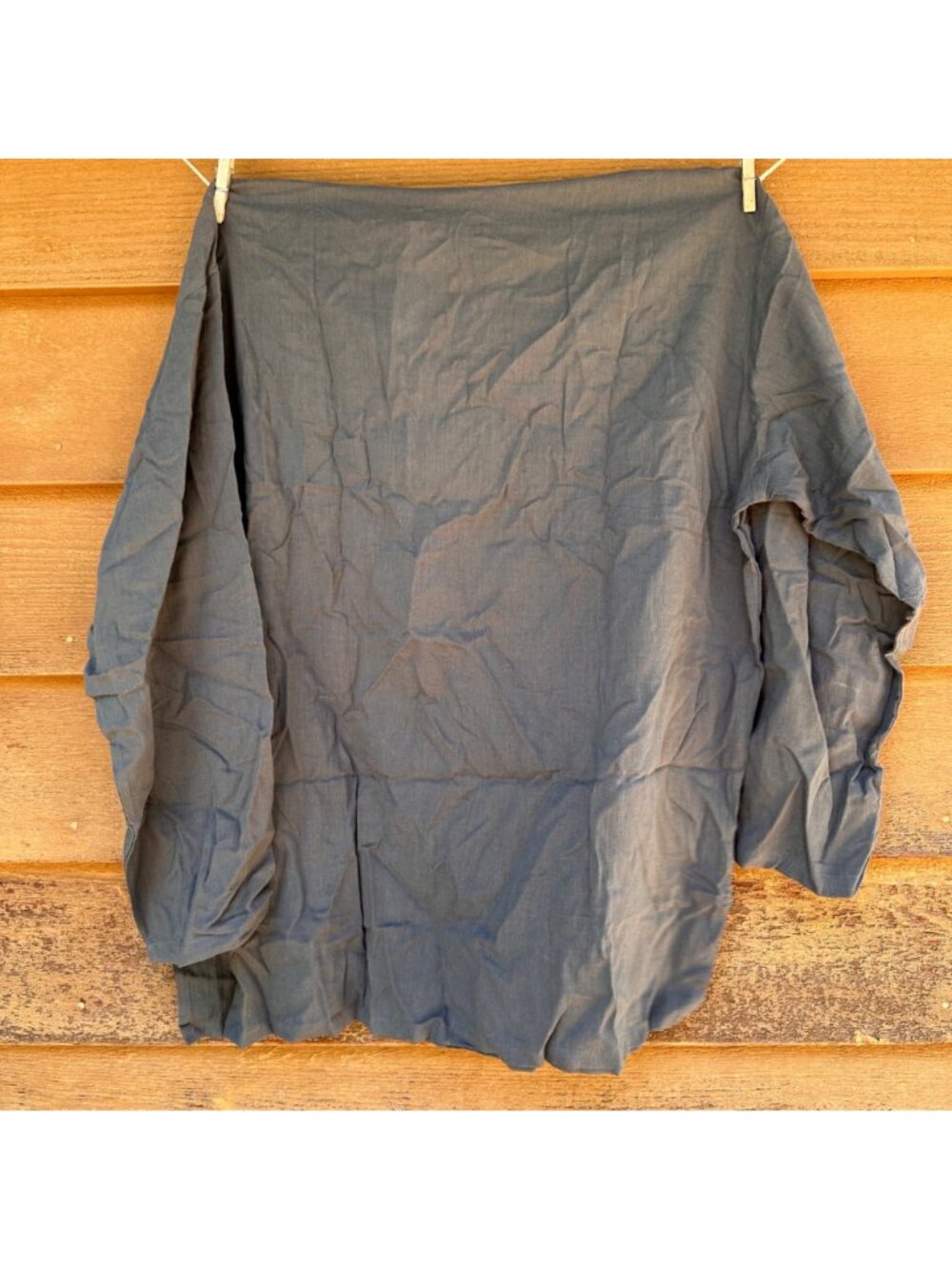 Love Quality Womens XXXL Lightweight Cotton 3/4 Sleeve Blouse Dark Gray Made In - Picture 3 of 5